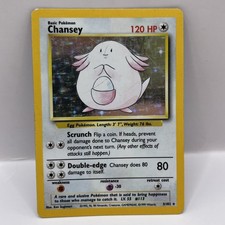 Pokémon TCG Chansey Base Set Holo Rare Vintage Pokemon Card 3/102 LP / MP picture