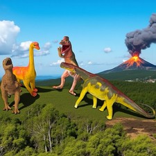 VTG Imperial Greenbrier Prehistoric Dinosaur Figures Life Like Lot of 4 Apx 11” picture