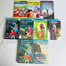 Vintage The Hardy Boys Nancy Drew Mystery Book Lot of 9 Franklin Dixon Classic picture