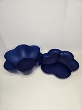 Tupperware 4625A-2/4624A-2 Scalloped Chip Salad Snack Serving Bowl Blue picture