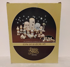 Enesco 1982 Precious Moments Come Let Us Adore Him Nativity 11 Piece Set E-2395 picture