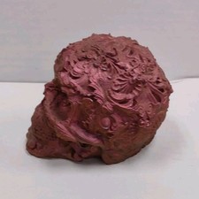 Ornate Decorative Skull Collectible Red Fantasy Design Home Decor Accent picture