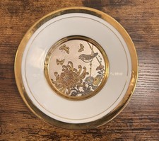 Vintage Japanese Art Of Chokin 24kt Gold Rim Small Plate picture