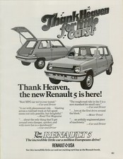 1976 Renault 5 Incredible Little Car A Million Europeans Drive VINTAGE PRINT AD picture