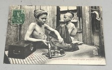 French Indochina Saigon Hanoi Smokers Post Card picture