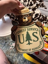 Porcelain Smokey Bear US Forest Service Department Of Agriculture Sign picture