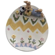 NIB 1994 Omnibus Fitz And Floyd Eggspress Easter Egg BOY Bunny Plate 8” picture