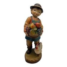 ANRI Juan Ferrandiz Wood Carved Hand Painted Season's Bounty 1986 LE 594/2250 picture