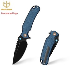 Sharp Blade Premium 14C28N EDC Folding Knife | Micarta | Thumb Stud & Flipper picture