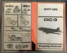 American Airlines DC-3 Flagship Detroit Safety Card (See DESCRIPTION) picture