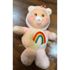 RARE vintage cheer bear CARE BEAR CLUB.  Flocked face. Collectable.  Kenner picture