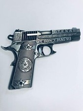 Texas Souvenir Magnet Pistol Design We Don't Dial 911 Bottle Opener picture