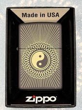 Limited Yin Yang 2 Symbol Black Matte Zippo Lighter NEW 29423 Only 100 picture