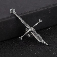 ARAGORN'S SHATTERED SWORD PIN Lord of the Rings LOTR Andúril Metal Lapel Brooch picture