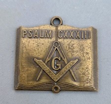 Rare 1966 George Washington Masonic Medal Fredericksburg VA Bible Psalm 133 picture
