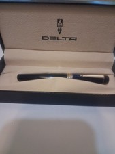 Delta Vintage Ocean Blue Marbled Rollerball Pen Made In Italy W/ Case & Papers picture