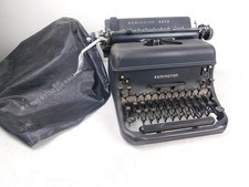 Antique 1948 Remington Rand KMC Black Matte Typewriter Orig Cover Works Perfect picture