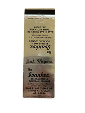 THE IVANHOE RESTAURANT Matchbook Matchcover - TEMPLE CITY, CALIFORNIA picture