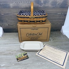 2000 Longaberger JW Miniature Gathering Basket With Baking Dish Combo picture