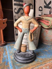 Antique Littco Cast Iron Naval Navy Sailor Doorstop Door Stop  picture