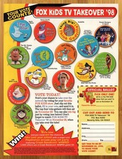 1998 Fox Kids TV Godzilla/Magic School Bus/Life with Louie Print Ad/Poster Art picture
