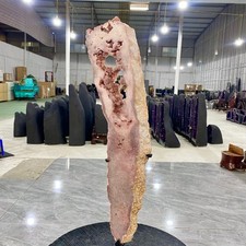 4.5LB Pink Amethyst CrystalSlicePolishedGemstoneSlabNatural MineralDisplayPiece picture