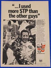 1969 STP Ad Mario Andretti Indy 500 Champion World Class Racing Retro Wall Art picture