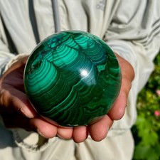 1.5LB Rare Natural Malachite quartz hand Carved sphere Crystal Healing picture