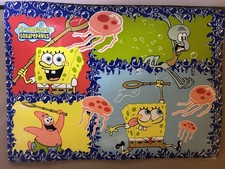 Vintage SpongeBob SquarePants Jellyfishing Placemat Patrick Squidward 18