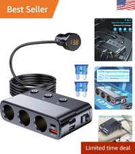 7-in-1 Car Cigarette Lighter Splitter & PD 30W USB Charger for Family Road Trips picture