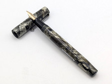 Vintage Mabie Todd Blackbird 5245 Grey Marble Lever Fill 14K M Soft Flex FP picture