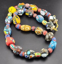 vintage venetian style african glass beads necklace central asian beads picture