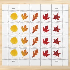 Vibrant Leaves 2025 Postcard Rate (5 Sheets of 20) Non-denominated Mail-Use P... picture