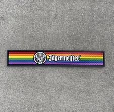 Jagermeister Rainbow Pride Bar Mat Runner Rubber Non-Slip Set of 2 NEW picture