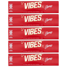 VIBES Rolling Papers - Hemp + Tips (King Size) 5 Booklets, 33 Leaves Each picture