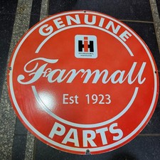FARMALL PARTS PORCELAIN ENAMEL SIGN 29 X 29 INCHES picture