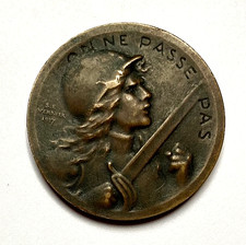 ORIGINAL WW1 FRENCH - BATTLE OF VERDUN BRONZE MEDAL  1917 (⌀ 1  7/16