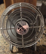 Vintage GOULD Capsule-Coil “Cool It” Desk Fan — Industrial Retro Metal Mini Fan  picture