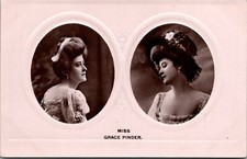 c1910 Stage Actress Miss Grace Pinder Postcard RPPC Dual Photos T28 picture