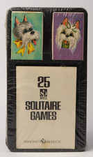 Vintage Stancraft/Hoyle 25 Solitaire Games Set w/ 2 Mini Dog Card Decks - SEALED picture