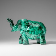 Genuine Polished Malachite Elephant Carving (1.9 lbs) picture