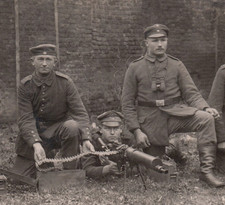 WWI German Army Soldiers Machine Gun Real Photo Postcard RPPC picture
