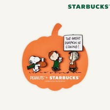 Starbucks Korea Peanuts Snoopy Pumpkin Enamel Pin Set 2026 Online Exclusive picture
