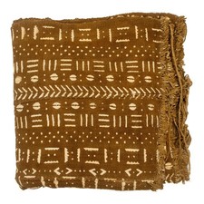 Caramel Brown Bogolan Mali Mud Cloth Bamako Design African Cotton Handmade picture