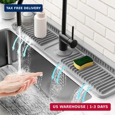 24'' Longer Faucet Mat for Kitchen Sink Splash Guard[7° Slope Fast Self-draining picture