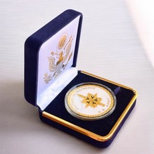 US Army MILITARY INTELLIGENCE Special Agent Challenge Coin in Blue Velvet Case picture