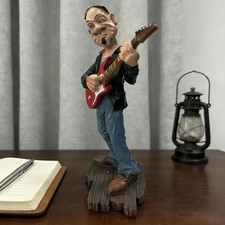Whimsical Guitarist Statue Hand-Painted Resin Musician Figurine Decor picture