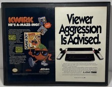 Vintage Nintendo Gameboy & Atari 7800 Ad Wall Art Framed 11”x 14” picture