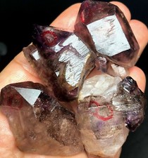 115g 4PCS WOWSuper Seven Skeletal Amethyst Quartz Crystal& Moving water bubble  picture