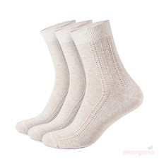 Ekorganix 100% Pure Linen Women's socks (3, 10-12), Light Grey picture